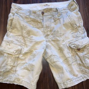 Hollister Mens Cargo Shorts Button Fly